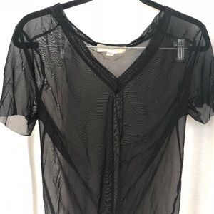 urban outfitters mesh v neck tee